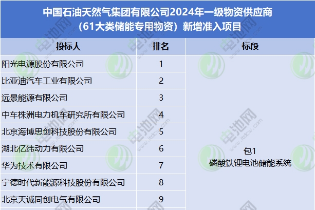 117家投標(biāo)！22家入圍！中國石油儲能供應(yīng)商公示